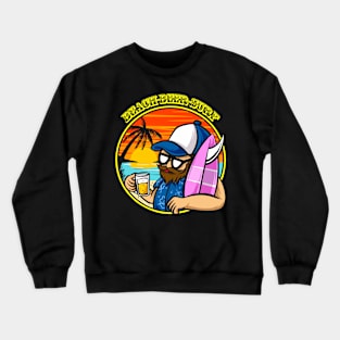 beer beach surf Crewneck Sweatshirt